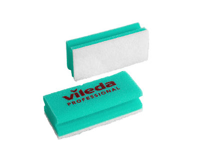 Губка минимальная жесткость, зелёная, белый абразив, Vileda Professional, 102561, купить, цена, стоимость, оптом