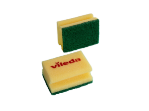 Губка Средняя жесткость, жёлтая, зеленый абразив, Vileda Professional, 125604, купить, цена, стоимость, оптом